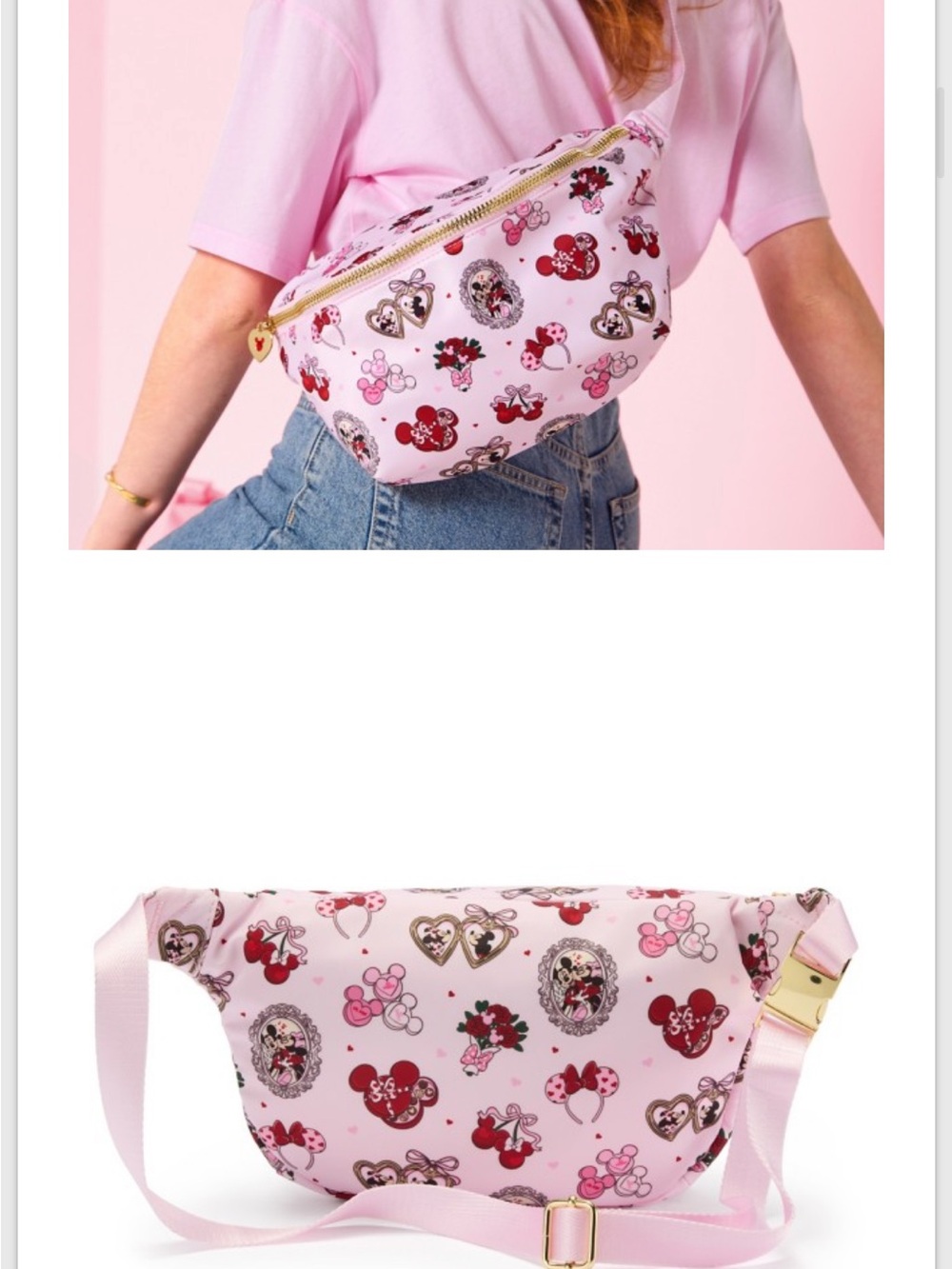 Stoney Clover Lane Pink Heart & Character Print Kids Fanny Pack